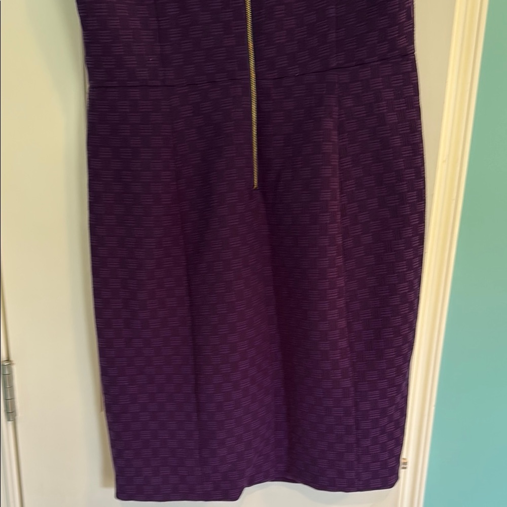 Worthington Purple Dress Elegant Style Pretty Patter Size 16 - Picture 8 of 9